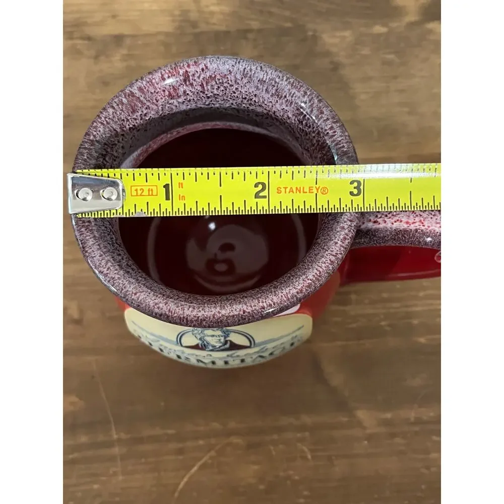 Deneen Pottery Andrew Jackson Hermitage Mug Red Hand‎ Thrown USA 2015